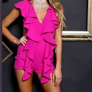 🎀🆕 Hot pink fuchsia ruffle romper